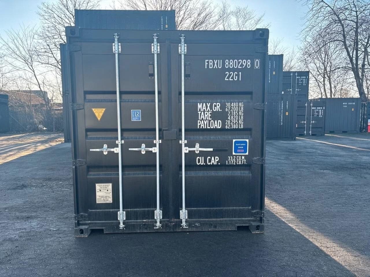 Rot Seecontainer 20ft - Stirnseite lang