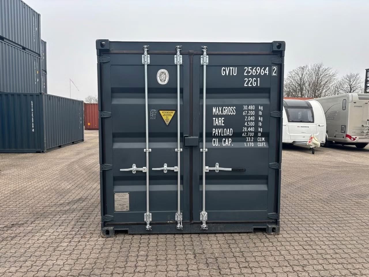 Rot Seecontainer 20ft - Stirnseite lang