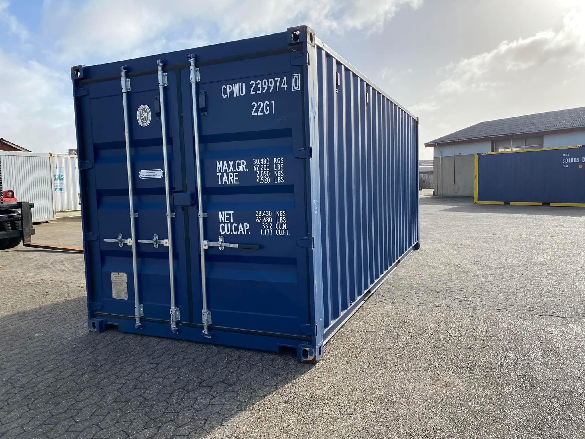 Rot Seecontainer 20ft - Stirnseite lang