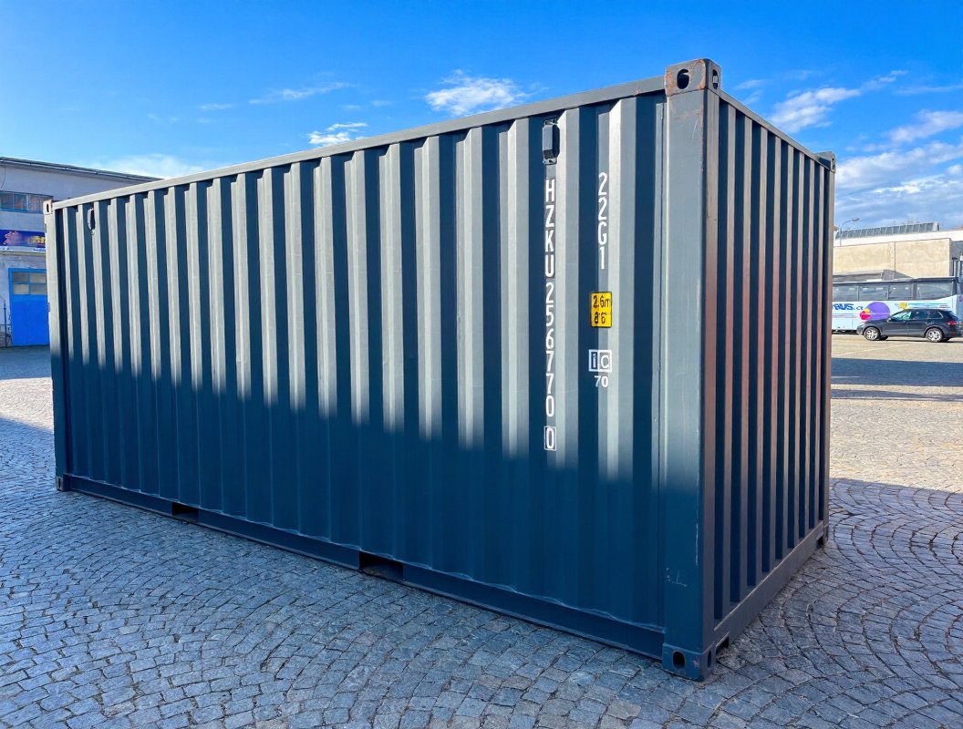 Anthrazit Seecontainer 20ft - Innenansicht leer