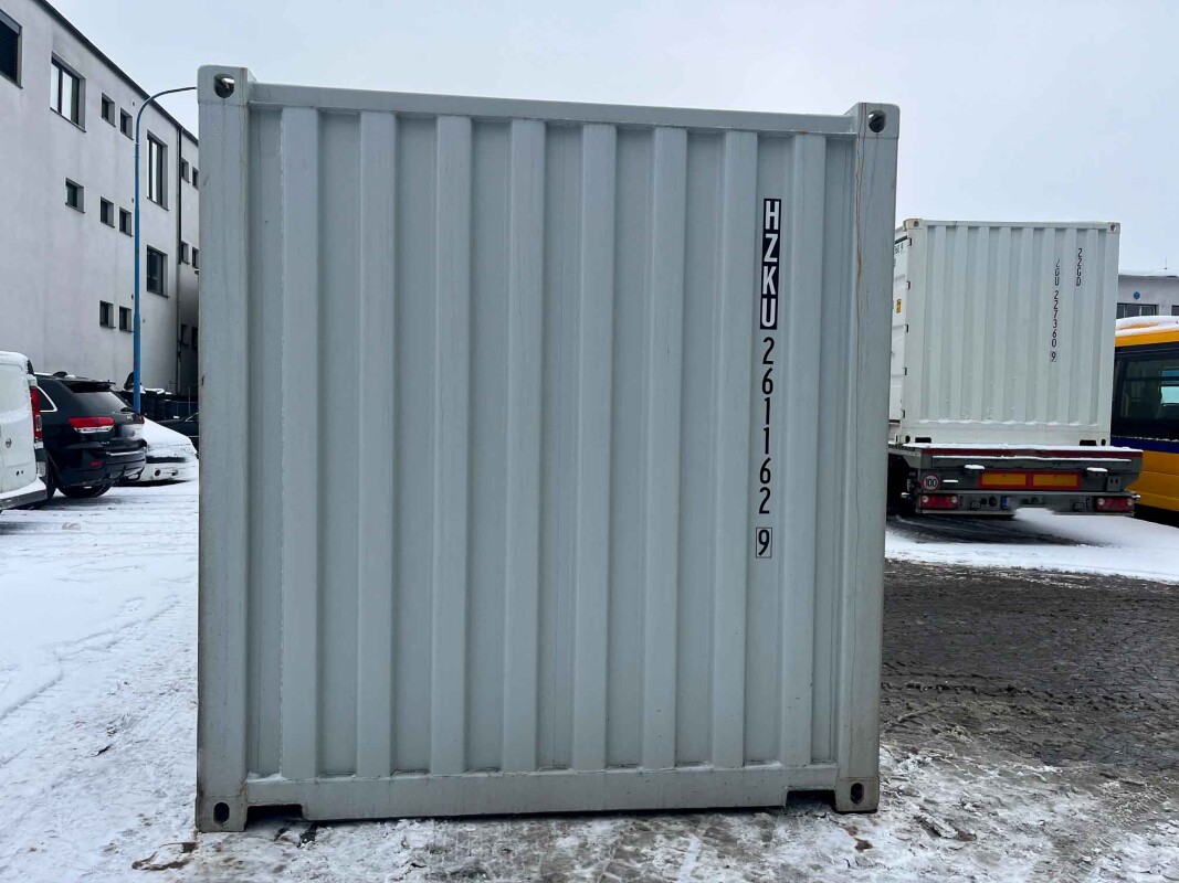 Weiß Seecontainer 20ft - Türansicht