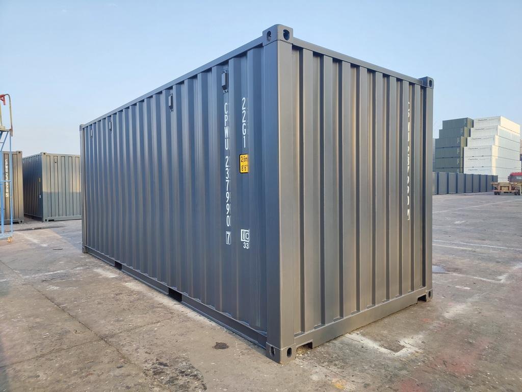 Schwarz Seecontainer 20ft - Türansicht