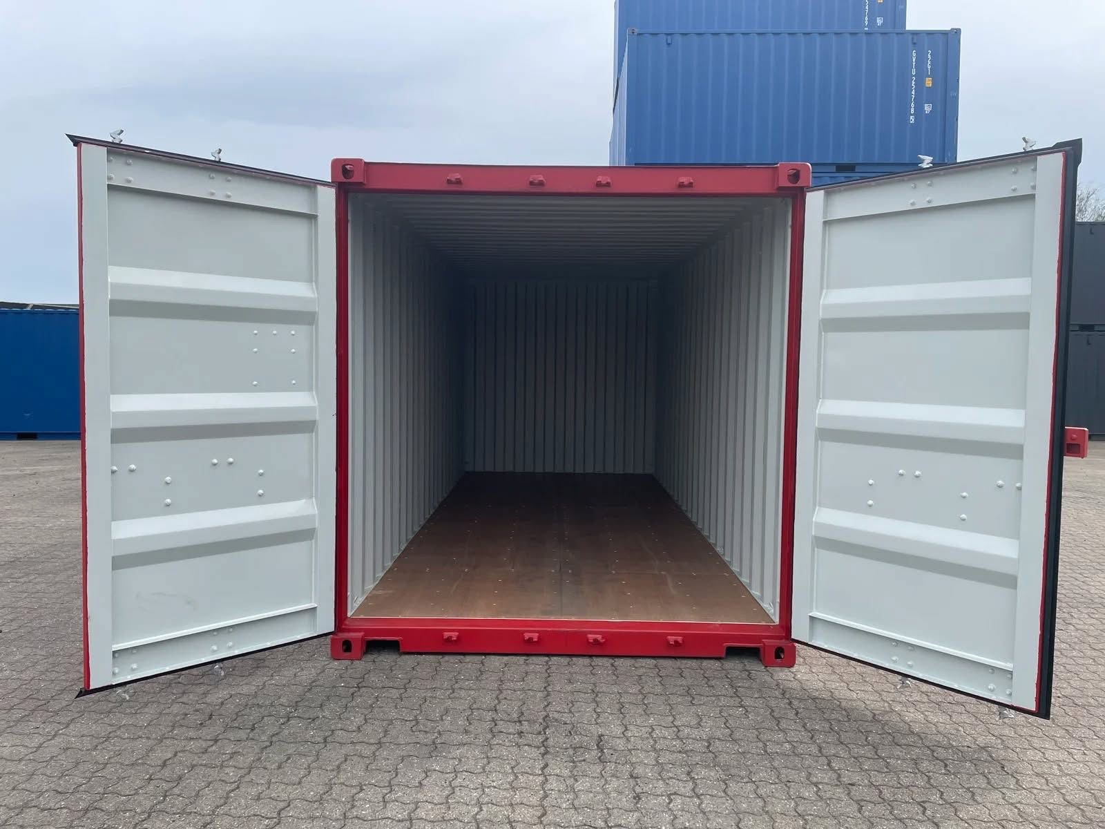 Rot Seecontainer 20ft - Stirnseite lang
